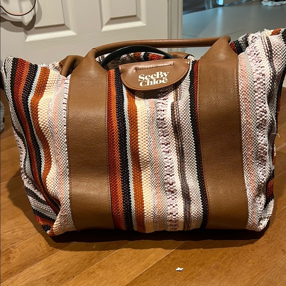 See By Chloe Multicolor Striped Tote Bag